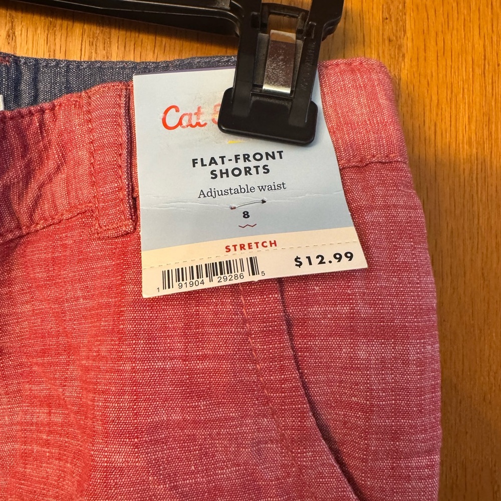 Cat & Jack Red Flat Front Boys Shorts - Picture 2 of 5